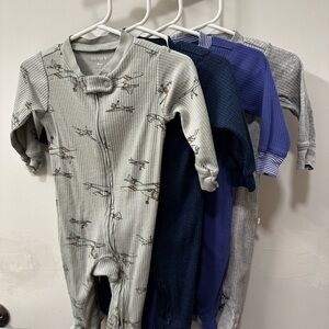 Carter's Baby 4 Piece Footies - Olive Green, Gray, Blue, and Navy
